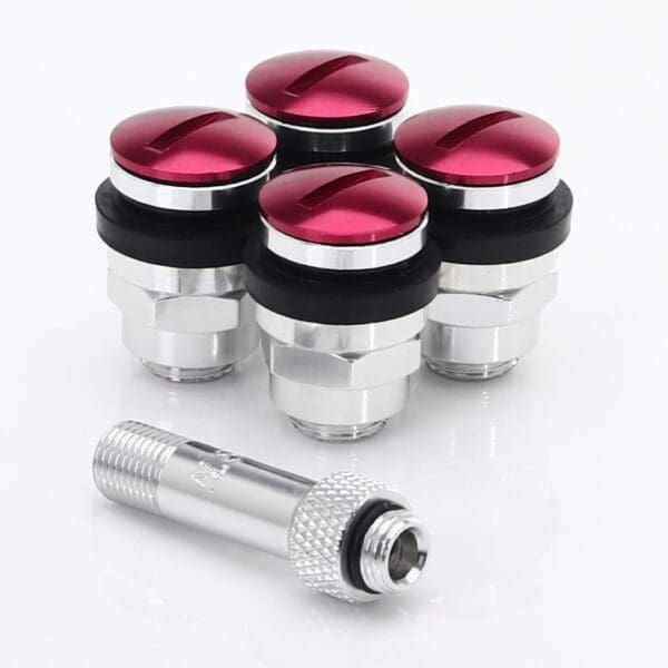 Alumiiniumventiili komplekt JR Wheels - JR-V1 - Madal - Red